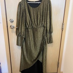 ELOQUI Dress, Size 20, Metallic Gold/Black